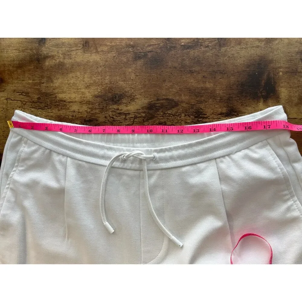 Zara Mens XL Inseam 8 White Pullon Shorts Pockets Vacation/Summer Casual Preppy